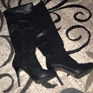 Over the knee black boots